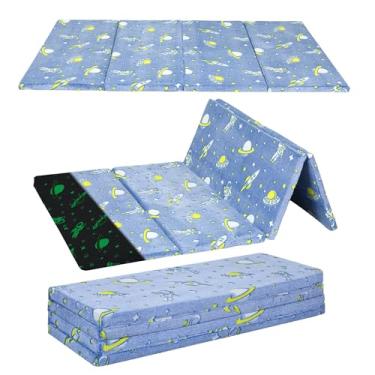 Imagem de MeMoreCool Colchão futon infantil grande 1,8 x 1,2 m, colchão de tatame de espuma espessa para área de jogos infantil, tapete de tatame dobrável para sala de jogos