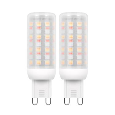 Imagem de I-SHUNFA Lâmpadas LED Wi-Fi RGBCW Smart G9, compatíveis com Alexa/Google Home, multicor regulável, 2700K-6500K, 4W, 400LM AC 120V, brilho ajustável 1%-100%, com lâmpada LED de ritmo musical, pacote