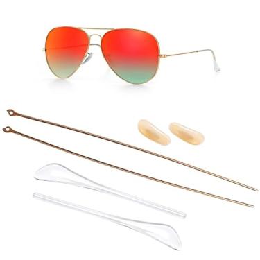 Imagem de Compatível/substituição para Ray-Ban RB3025, RB3026 RB3447 Aviator Sunglasse hastes hastes pontas de têmpora se aplicável (ouro)