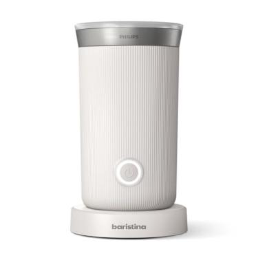 Imagem de PHILIPS Espumador de leite Baristina - Leite de espuma perfeitamente. Quente e frio. Laticínios e não lácteos. Máquinas de café expresso Baristina fáceis de limpar. Branco leitoso (BAR311/00)