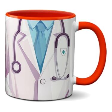 Imagem de Caneca Médico Jaleco Medicina Arte Compartilhar A Vida (Vermelha)