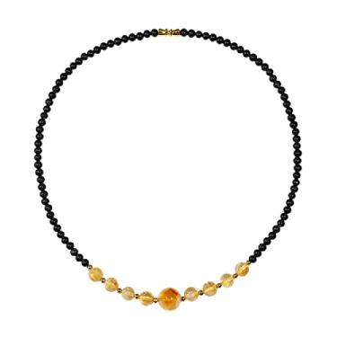 Imagem de Jewever Colar gargantilha feminina com cristais de cura e pedra da lua, pedra da lua, meditação equilibrada, joias, presentes, Pedra, Citrino