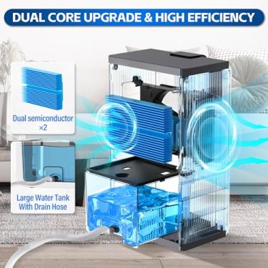 Imagem de Desumidificador, desumidificadores para casa (1000 pés quadrados), desumidificador de 2,778 g para banheiro no porão, quarto, desumidificadores de desligamento automático, configuração de temporizador