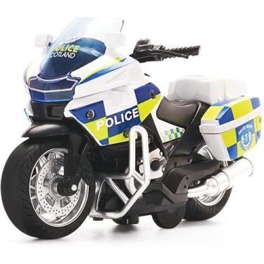 Imagem de 1:14 Kids Metal Diecast Police Motorbike Model, crianças brincam de br