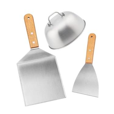 Imagem de Ｂｅｓｇａ Conjunto de acessórios para grelha, espátula para churrasco, espátula para hambúrguer, para churrasco e acampamento, 3 Peças