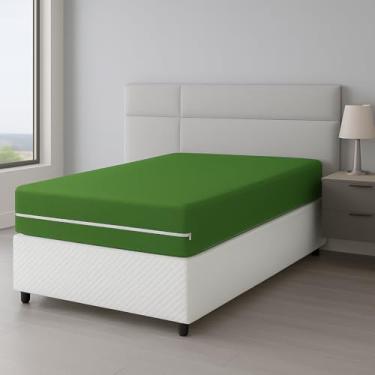 Imagem de Protetor de Colchão Solteiro Malha Gel com Zíper – Capa Protetora (VERDE)