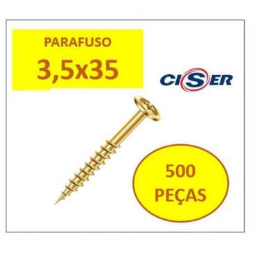 Imagem de Parafuso Chipboard Flangeado 500 Peças 3,5X35 Para Madeira