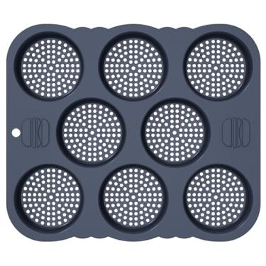 Imagem de Forma de pão de hambúrguer, molde de silicone para pão de hambúrguer, cavidade 8/12, reutilizável, antiaderente, forma de pão de hambúrguer, fácil de liberar, pode ser lavada na lava-louças para pães