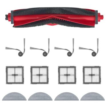 Imagem de HUAYUWA Kit de acessórios para aspirador de pó compatível com Roborock Q10 S5/Q10 S5+/Q10 X5/Q10 X5+/Q10 VF/Q10 VF+, peças de substituição de aspirador de pó robô (1 escova principal + 4 filtros + 4