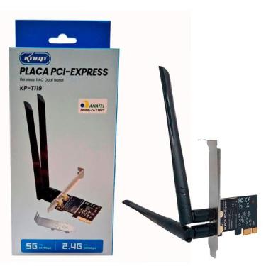 Imagem de Placa de Rede Wireless Knup KP-T119, PCI-Express X1, 1200Mbps, 2x Ante