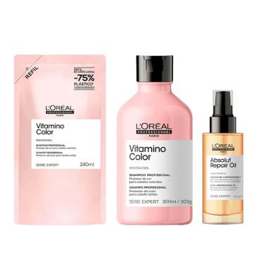Imagem de Kit Vitamino Color Refil+Shampoo+Óleo Absolut Repair 90ml