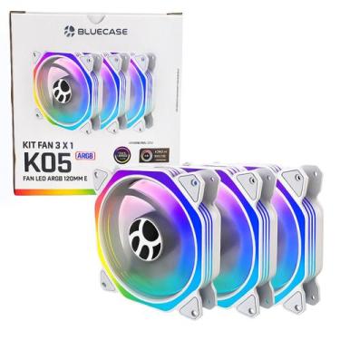 Imagem de Kit 3x Coolers Fans 120mm Branco RGB para PC Gamer 3,4W 1200 RPM 39 CF