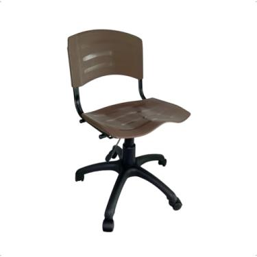 Imagem de Cadeira de Escritório ISO Max Secretária Giratória Marrom com Regulagem de Altura e Base 360° Ergonômica Home Gourmet