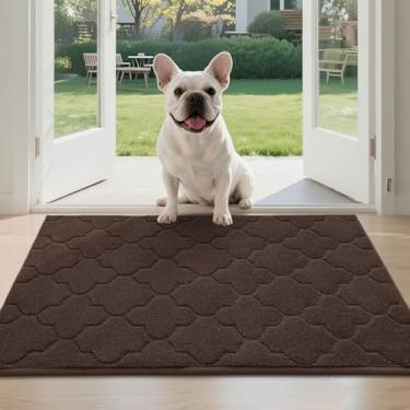 Imagem de JSEI Tapete de porta 81 cm x 122 cm, tapetes antiderrapantes para entrada interna, absorvente e resistente a manchas, tapete de porta de cachorro para porta traseira, sapatos e patas molhados