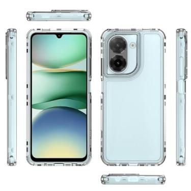 Imagem de Elubugod Compatível com Xiaomi Poco C71 4G, capa protetora anti-queda e absorção de choque 3 em 1 compatível com Xiaomi Redmi A5 4G (171 mm) 2AFZZRN03L capa transparente