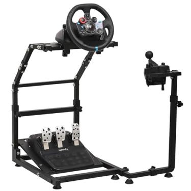 Imagem de CXRCY Racing Wheel Stand Height Adjustable & Foldable Steering Wheal Stand Compatible with Logitech G920 G29 G27 G25 Gaming Cockpit (Wheel and Pedals Not Included)