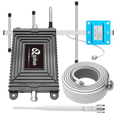 Imagem de Amplificador de sinal de celular para casa banda 700 MHz 12/17/13 LTE para Verizon, ATT, Cricket Boosts 5G 4G cobre até 4.000 m², kit de antenas de amplificador de sinal celular, aprovado pela FCC