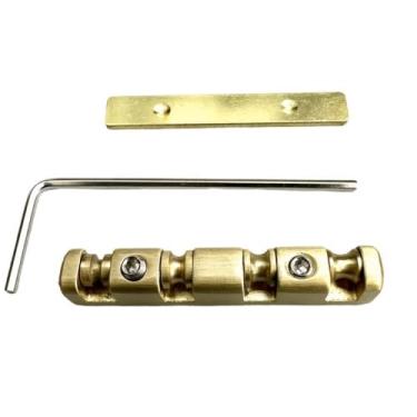 Imagem de KAYNES Porca de guitarra de rolo de baixo de 4 cordas, peças de substituição de regulação de porca de rolo de latão ajustável em altura para baixo elétrico 38 x 6 mm