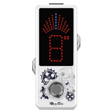 Imagem de IOppWin Afinador cromático LT-910 com tela LED e modo estroboscópico preciso (0,1% de precisão) - revestimento de metal, desvio verdadeiro, design compacto para guitarra/baixo/violino