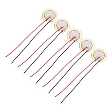 Imagem de uxcell 5 discos piezoelétricos 20 mm acústico captador transdutor microfones trigger buzzer bateria guitarra com revestimento de alumínio