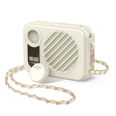 Imagem de COOLSELL Amplificador de voz para professores com microfone de lapela magnético sem fio, design portátil de armazenamento e carregamento, alto-falante Bluetooth claro alto de 20 W para sala de aula