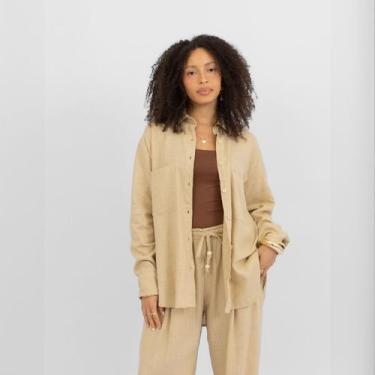 Imagem de Camisa Linho Areia - Martina Oficial, PP