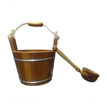 Imagem de Balde E Concha De Madeira Para Sauna Seca Impercap