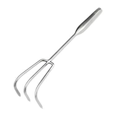 Imagem de MotiveTech Ferramenta de afrouxamento de solo com ancinho manual, cabo ergonômico compacto, ferramenta de escavação manual para pentear, capinar e recolher, Três Dentes