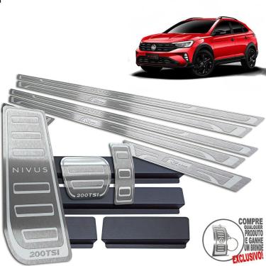 Imagem de Pedaleira + Soleira + Descanso Prata Volkswagen Nivus R-Line