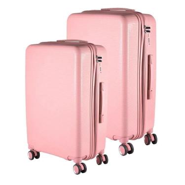 Imagem de Kit Mala 23Kg + Mala 10Kg Polipropileno Inquebrável Rose