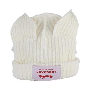 Imagem de Gorro De Inverno Unissex Quente Com Orelhas De Gato Em Crochê, Boné Hi