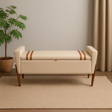 Imagem de Baú Puff Estofado Cama Solteiro 90cm Para Quarto Sala Calçadeira Organ