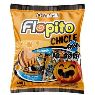 Imagem de Pirulito Flopito Giga Chicle Abóbora Tutti-Frutti - 600g - Florestal