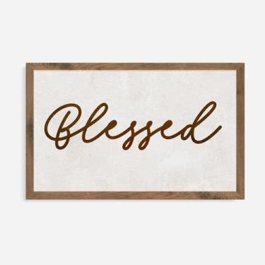 Imagem de Quadro Rústico Blessed - Artesanato em Madeira Pinus - Arks Presentes