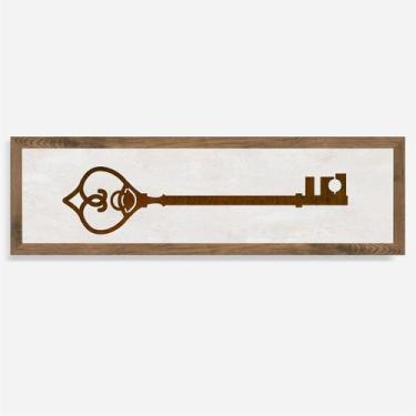 Imagem de Quadro Rústico Chave Artesanal em Madeira Pinus - Arks Presentes