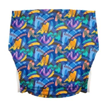 Imagem de Ysyqkn Fraldas de pano para adultos, forro respirável para mulheres e homens, reutilizáveis, confortáveis ​​de usar, macias e à prova d'água, calças para, Azul Escuro, Xl