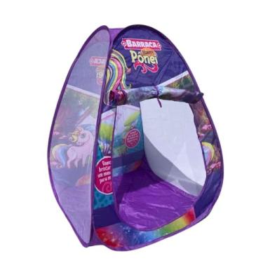 Imagem de Barraca Iglu Infantil Dobrável Com Sistema Monta Fácil Pop-Up, Cabana Tenda Com Forro (Unicórnio)