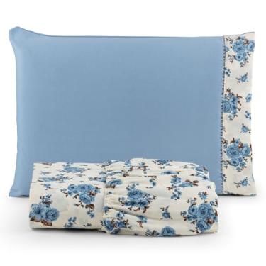 Imagem de Jogo de Lençol Cama Solteiro – 2 Peças Toque Macio, Antialérgico e Fácil de Lavar Conforto para Suas Noites (FLORZINHA AZUL)