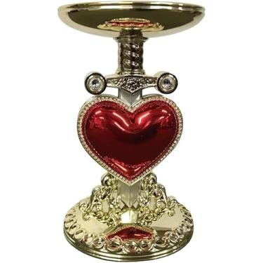 Imagem de Bath and Body Works Castiçal de 3 pavios coração perfurado vermelho e dourado Evil Queen