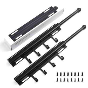 Imagem de BaiNong Vara de manobrista de 30 cm para armários com 4 ganchos (pacote com 2 pretos), organização e armazenamento de roupas