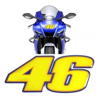 Imagem de Emblema Adesivo Resinado Yamaha 46 Valentino Rossi Com Moto - Spts