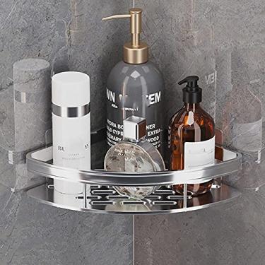 Imagem de WYUYIWH Cesta de chuveiro de canto organizador de chuveiro sem perfuração prateleira de chuveiro adesivo montado na parede espaço de alumínio para cozinha banheiro - prata B_1 Story