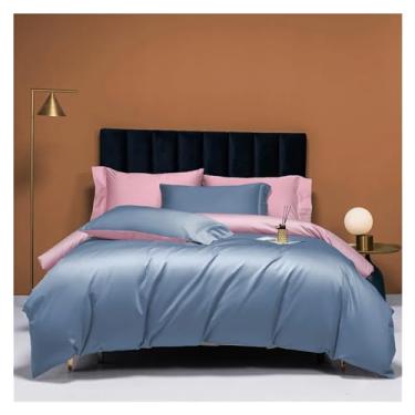 Imagem de Roupa de cama 100% algodão, solteiro, Queen, King, conjunto de lençol de cima e capa de edredom (Queen pequeno)