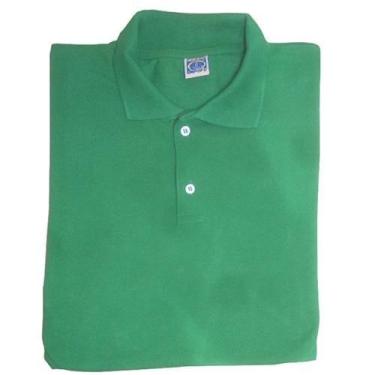 Imagem de Camisa Polo Verde Masculina Lisa Uniforme Trabalho Para Bordado - Jees