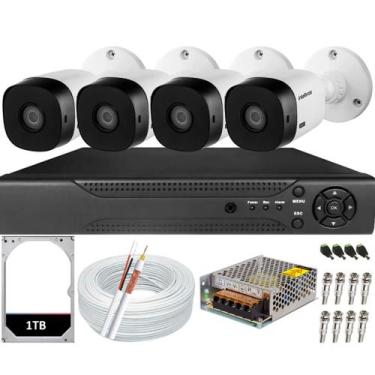 Imagem de Kit Cftv 4 Câmeras Intelbras Vhl 1220b Full Hd Dvr 4ch Alta Performanc