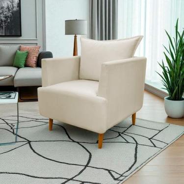 Imagem de Poltrona Decorativa Para Sala Recepção Escritório Consultório Reforçad