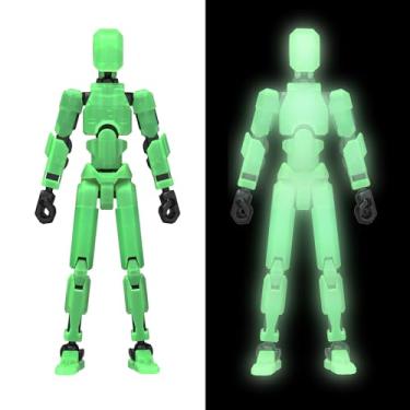 Imagem de MerryXD T13 3D Action Figure,Assembly Completed Dummy Nova Titan Lucky 13 Action Figure 3D Printed Multi-Jointed Movable Toy Grow in The Dark Green