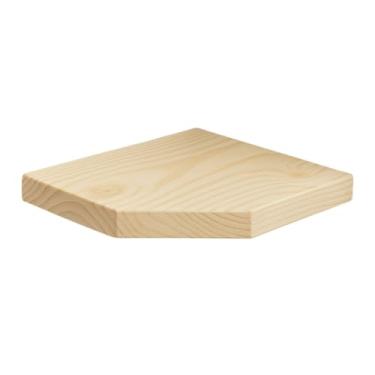 Imagem de Prateleira de Canto Reta Suporte Oculto Madeira Pinus Cantoneira Decoração Estante(19cm X 19cm)