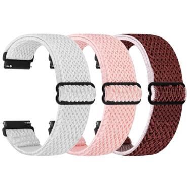 Imagem de TumpCez Pulseira de relógio Solo Loop – Escolha de largura -18 mm, 19 mm, 20 mm, 22 mm, pulseira de reposição de nylon elástico ajustável de liberação rápida para homens e mulheres