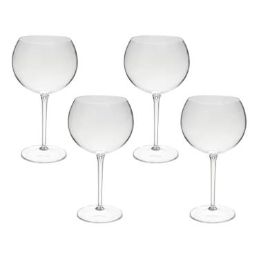 Imagem de Taça De Gin 600ml Kit 4pçs Acrílico Alto Padrão Resistente (TRANSPARENTE)